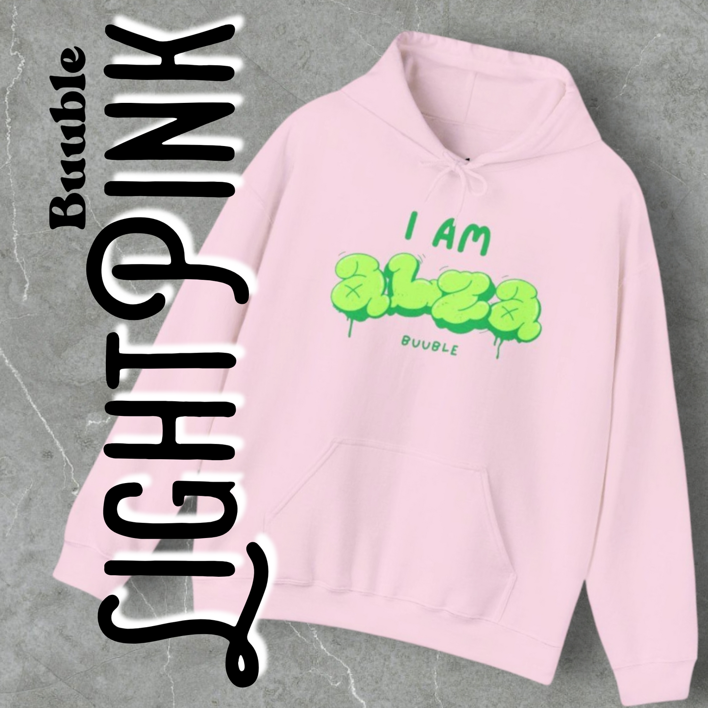 I AM ALZA Hoodie – Neon Graffiti Style | Buuble Original