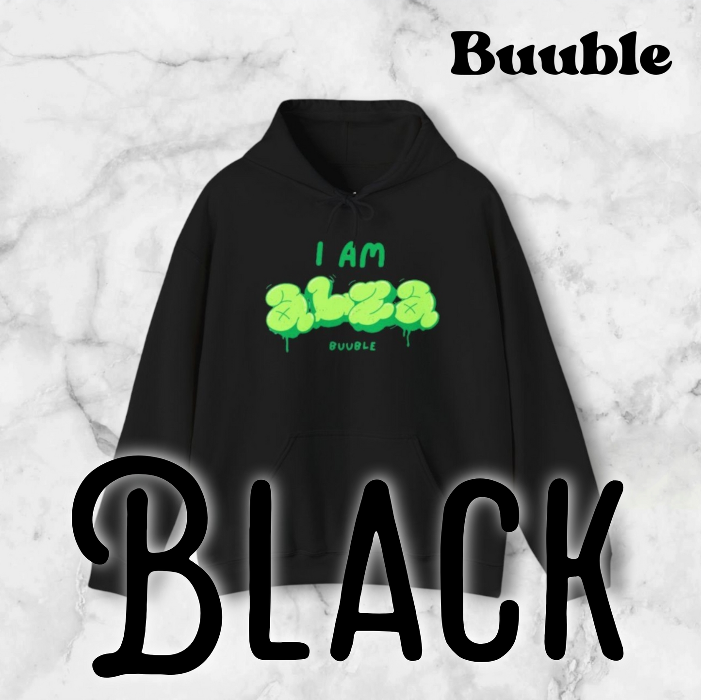 I AM ALZA Hoodie – Neon Graffiti Style | Buuble Original