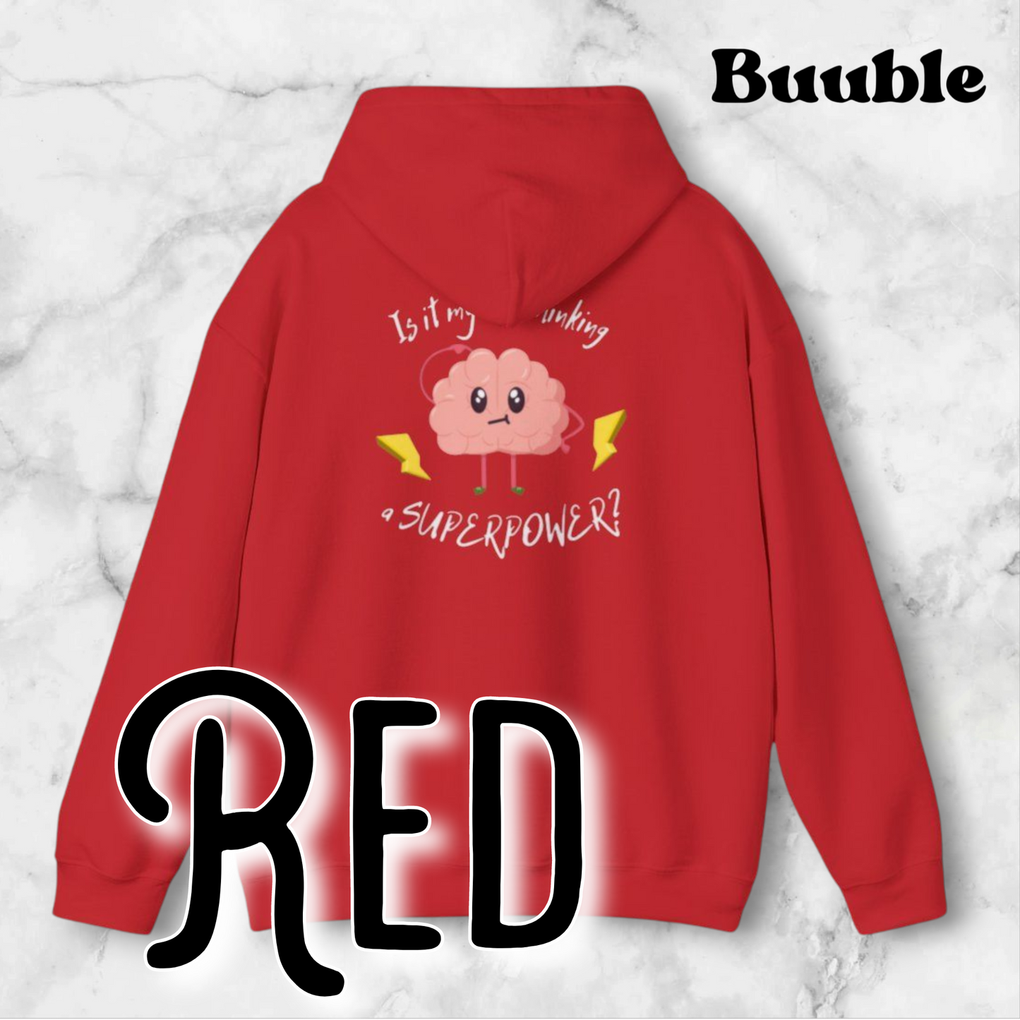 Cute Brain Hoodie – Is Overthinking My Superpower?™ – Soft, Cozy & Relatable