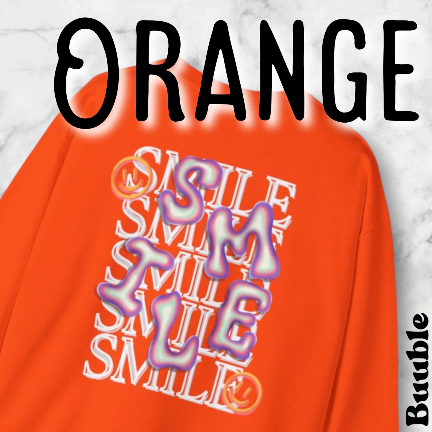 SMILE Bubble Sweatshirt – Buuble Positive Vibes Wearing