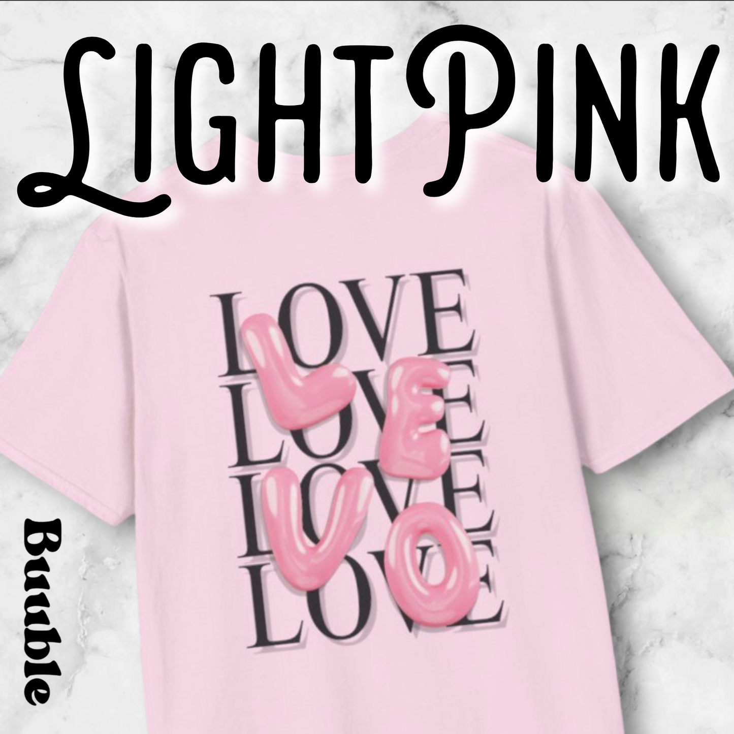 LEVO Bubble Pink Letter T-Shirt – Buuble Special Glossy