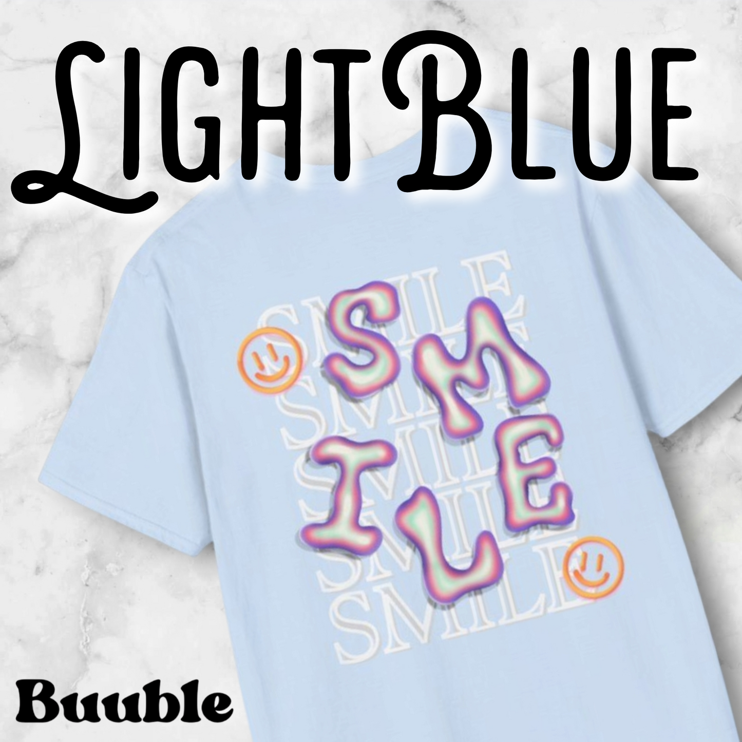SMILE Bubble Purple Letter – Buuble Cool T-Shirt