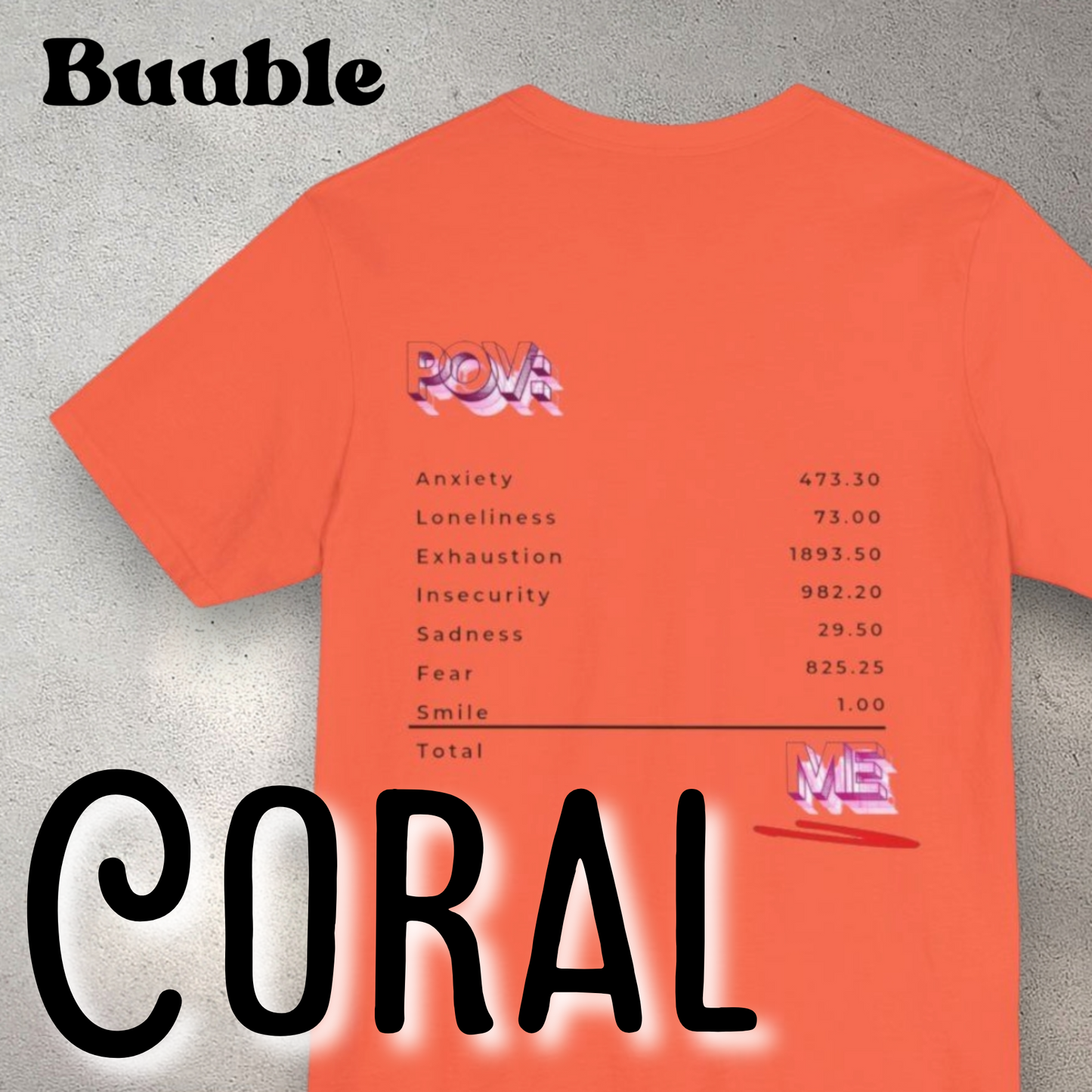 POV: ME Receipt T-shirt - Mental Health Edition | Buuble