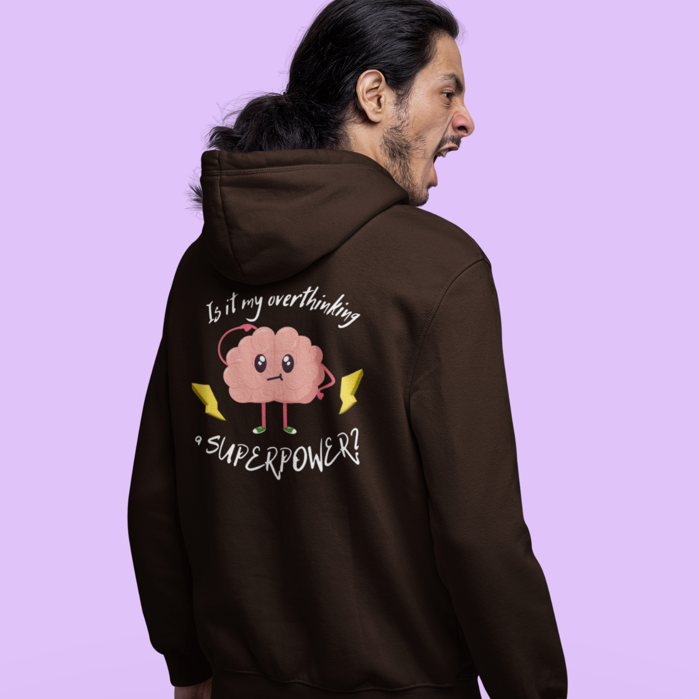 Cute Brain Hoodie – Is Overthinking My Superpower?™