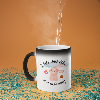 Cute Bunny Mug - "I bite, but like, in a cute way" - Perfect Gift for Animal Lovers