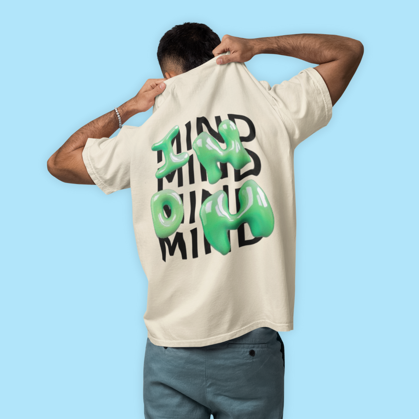 MIND 3D Green Letter – Statement T-shirt | Buuble