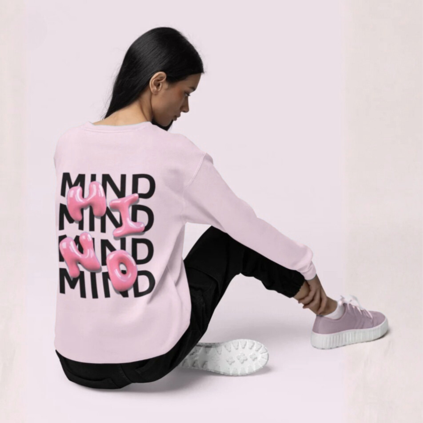 MIND Bubble Pink Glossy Sweatshirt – Buuble Special Design