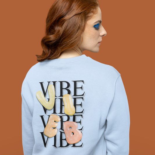 VIBE Bubble Yellow&Orange Letters Sweatshirt | Buuble