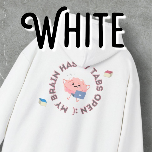 My Brain Has 47 Tabs Open Hoodie - Huge letters for your huge feeling