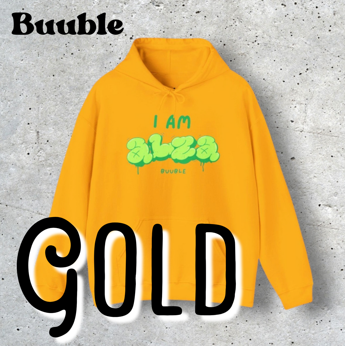 I AM ALZA Hoodie – Neon Graffiti Style | Buuble Original