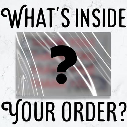 Question mark on a gray background with text 'What's inside your order?'