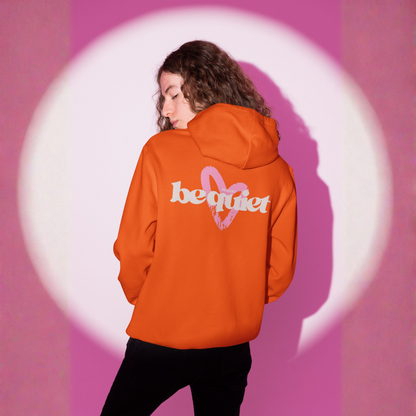 Be Quiet Hoodie – Back Pink Heart Drawing Edition | Buuble