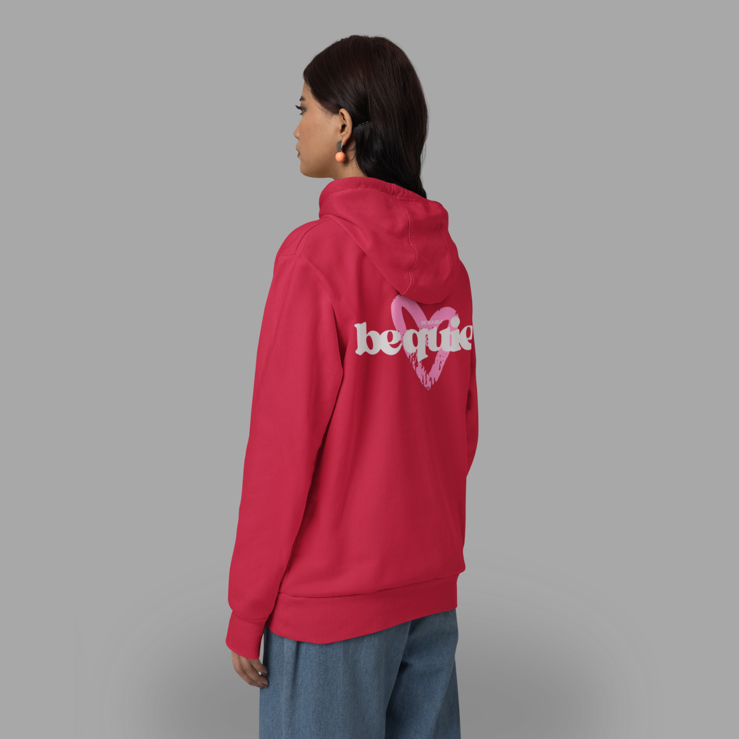 Be Quiet Hoodie – Back Pink Heart Drawing Edition | Buuble