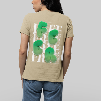 FREE 3D Glossy Green Letter T-Shirt | Buuble