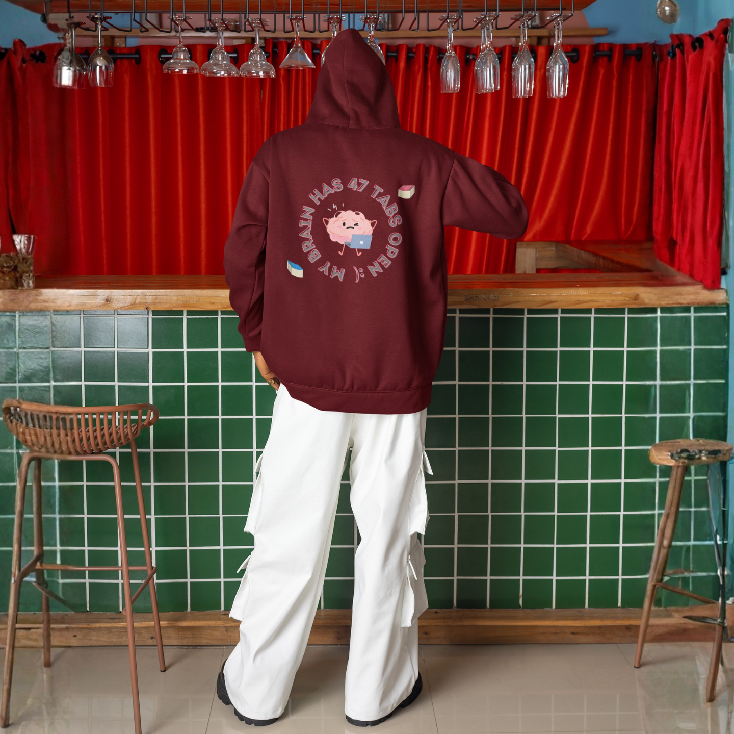 My Brain Has 47 Tabs Open – Hoodie Big Letters | Buuble