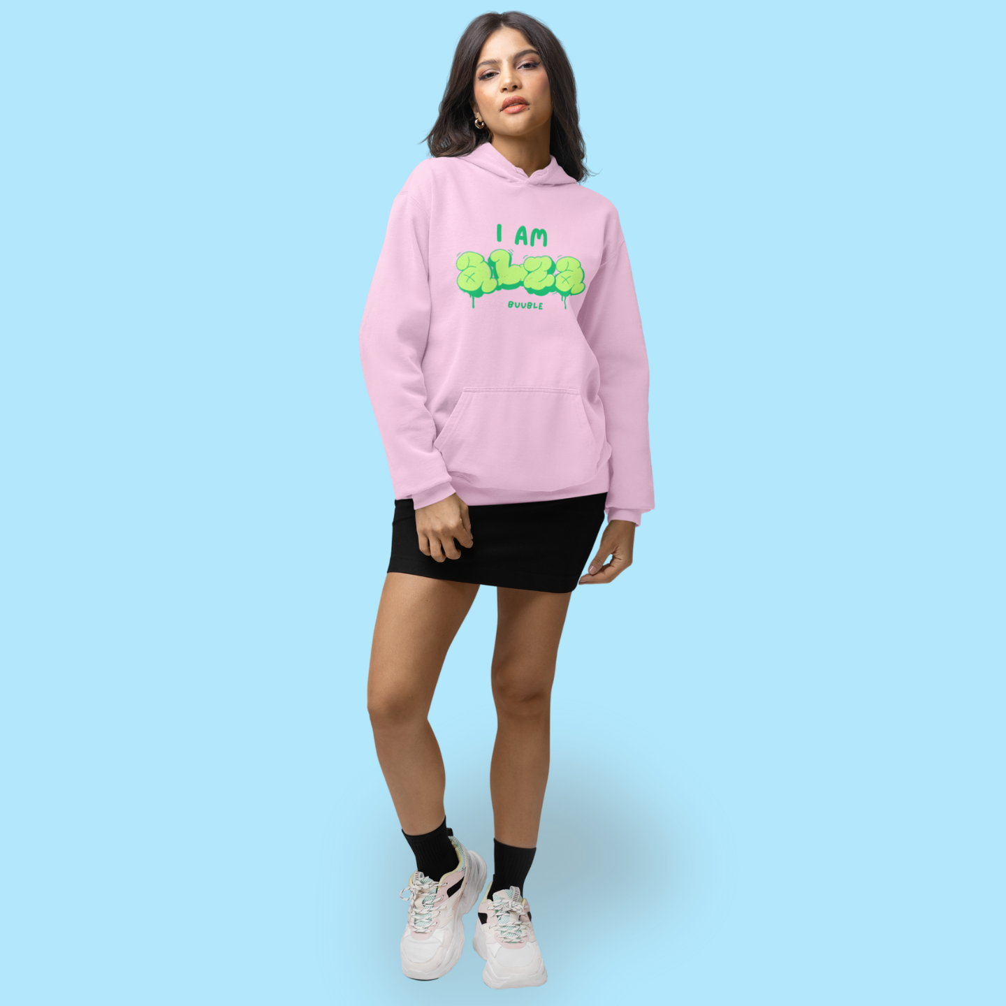 I AM ALZA Hoodie – Neon Graffiti Style | Buuble