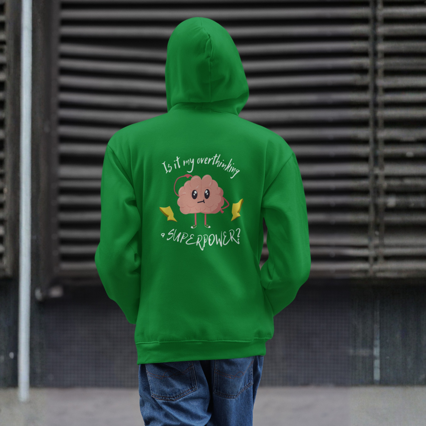 Cute Brain Hoodie – Is Overthinking My Superpower?™