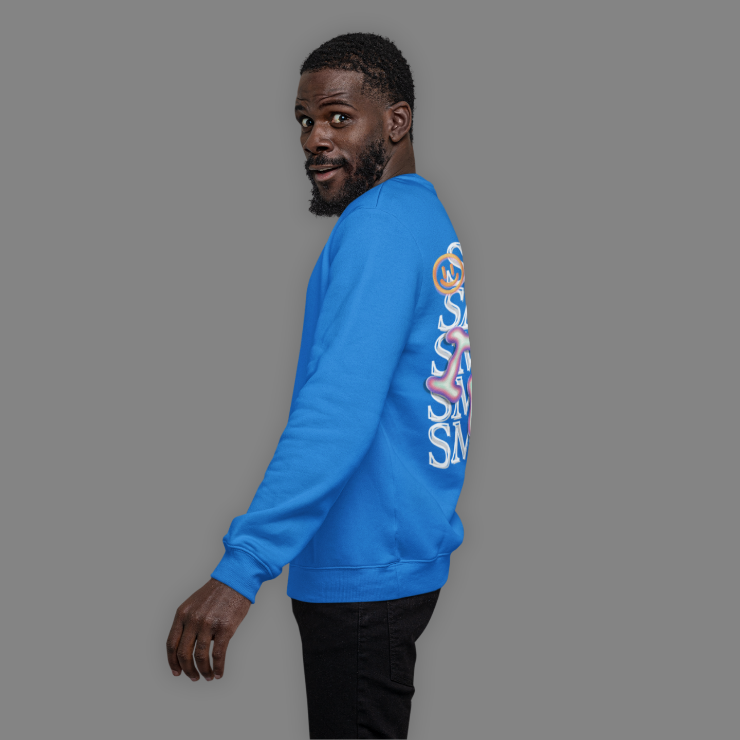 SMILE Bubble Sweatshirt – Buuble Positive Vibes Wearing