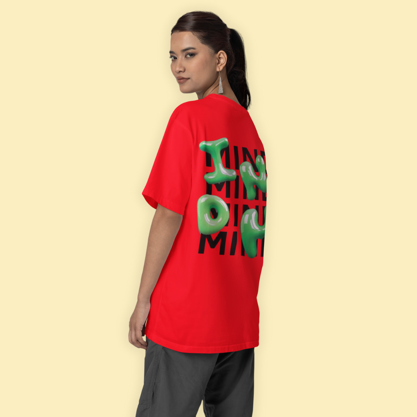 MIND 3D Green Letter – Statement T-shirt | Buuble
