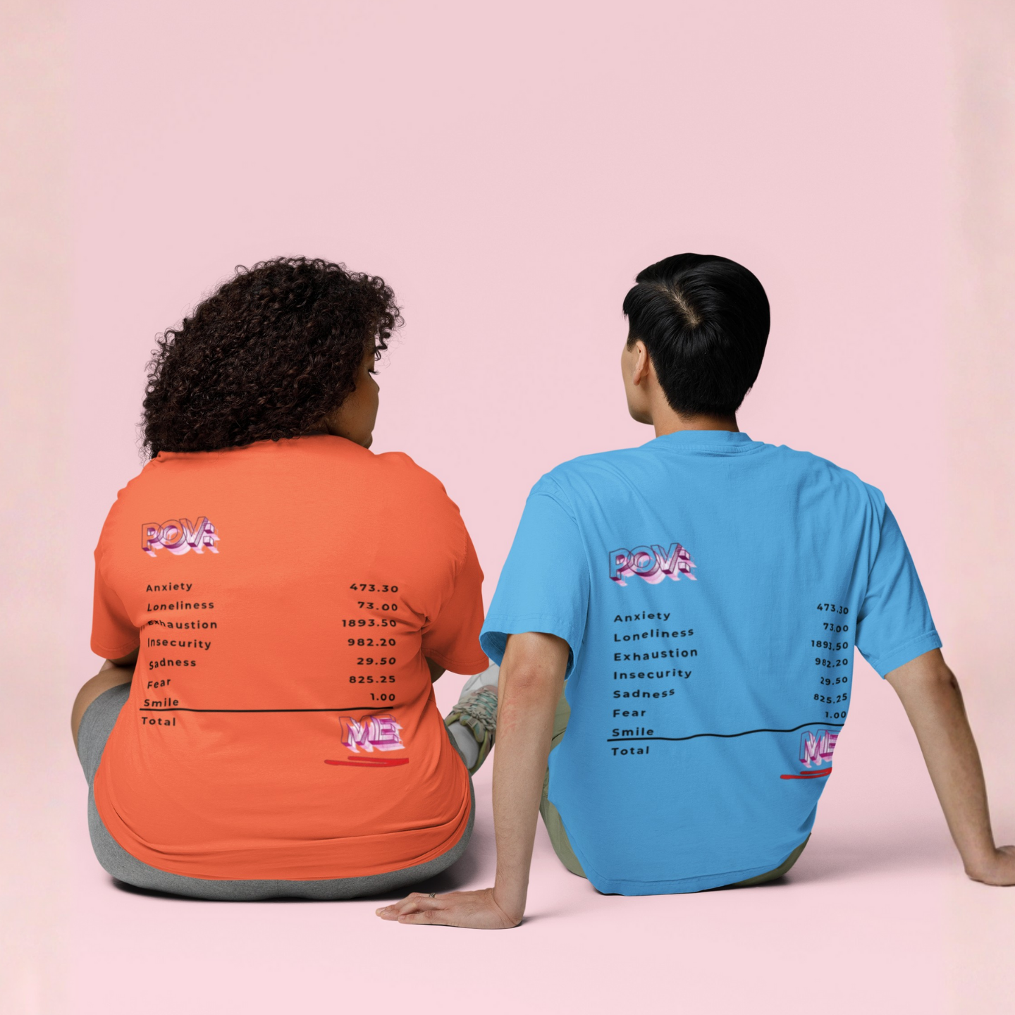 POV: ME Receipt T-shirt - With Mental Health Emotions | Buuble