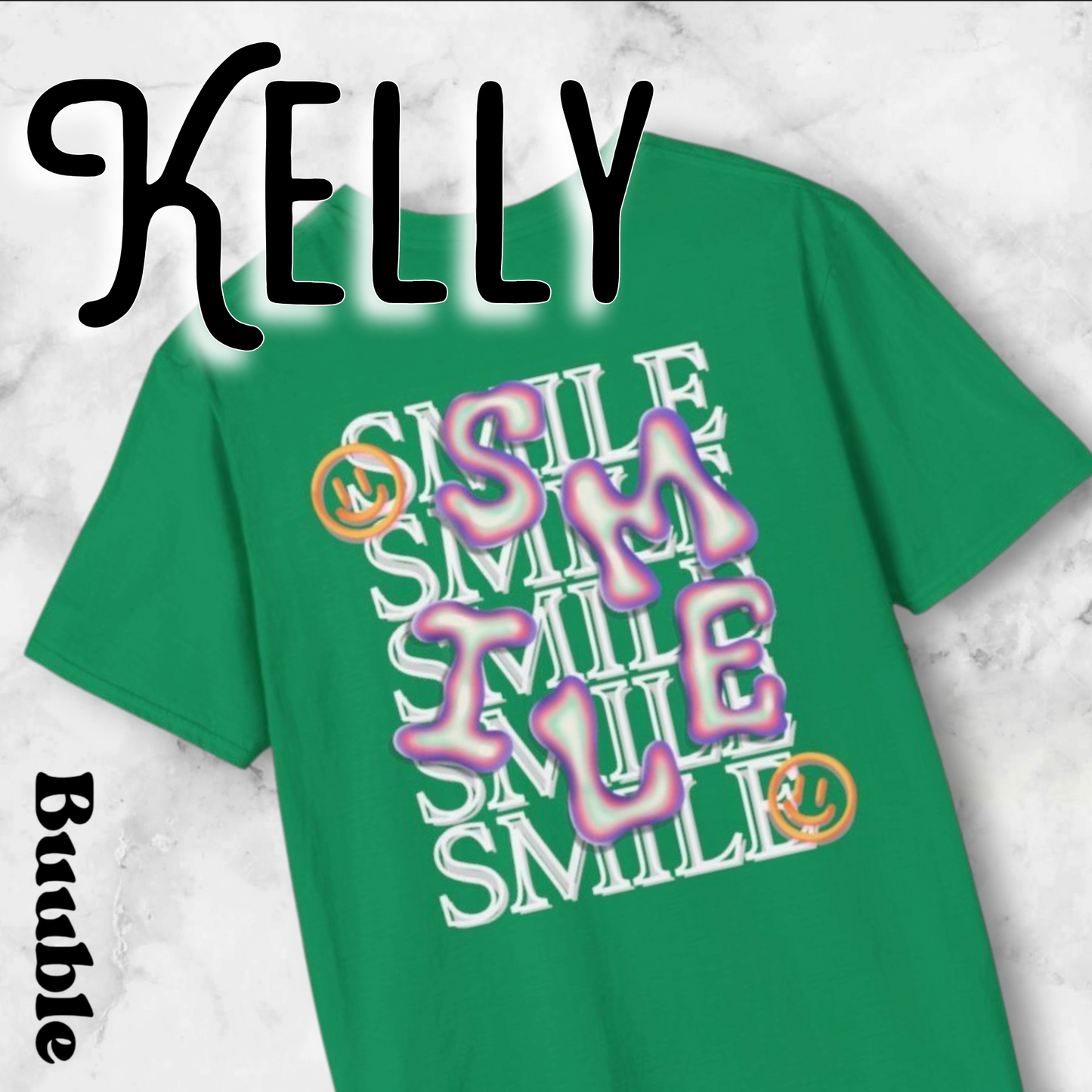 SMILE Bubble Purple Letter – Buuble Cool T-Shirt