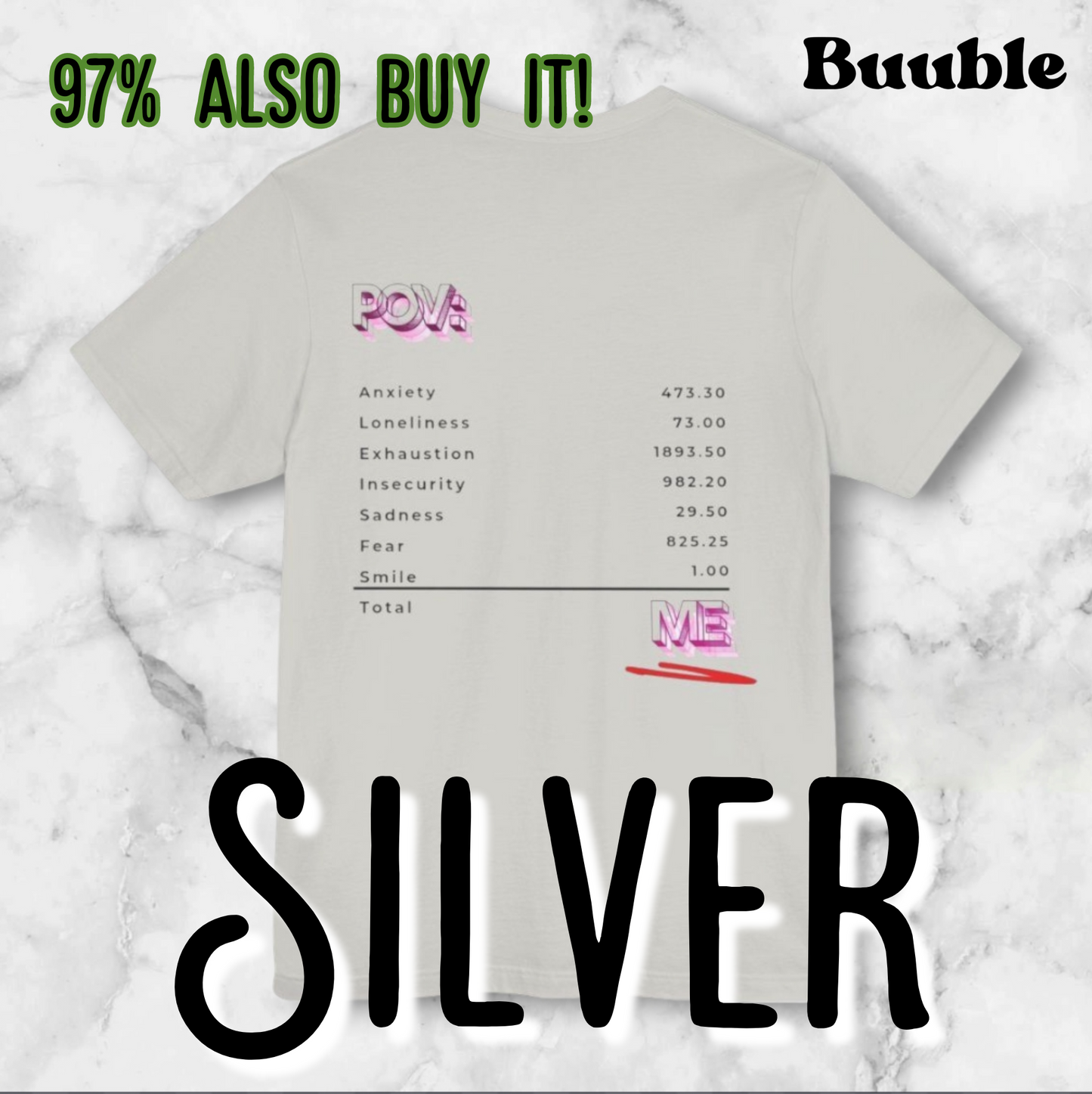 POV: ME Receipt T-shirt - Mental Health Edition | Buuble