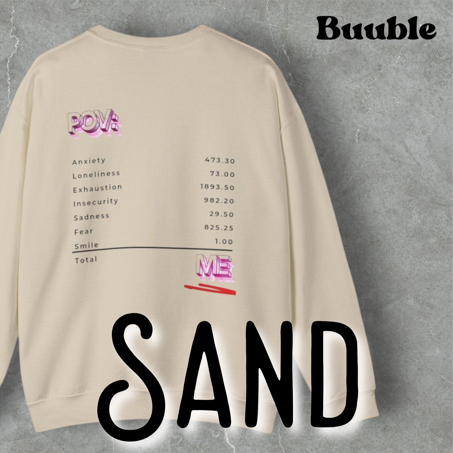 POV : ME Receipt™ - Emotionally Cool Sweatshirt - by Buuble