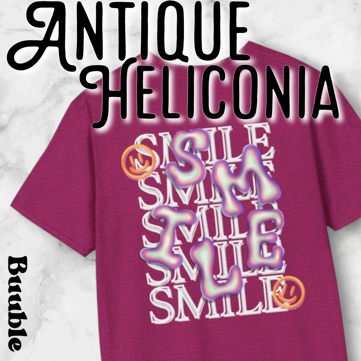 SMILE Bubble Purple Letter – Buuble Cool T-Shirt