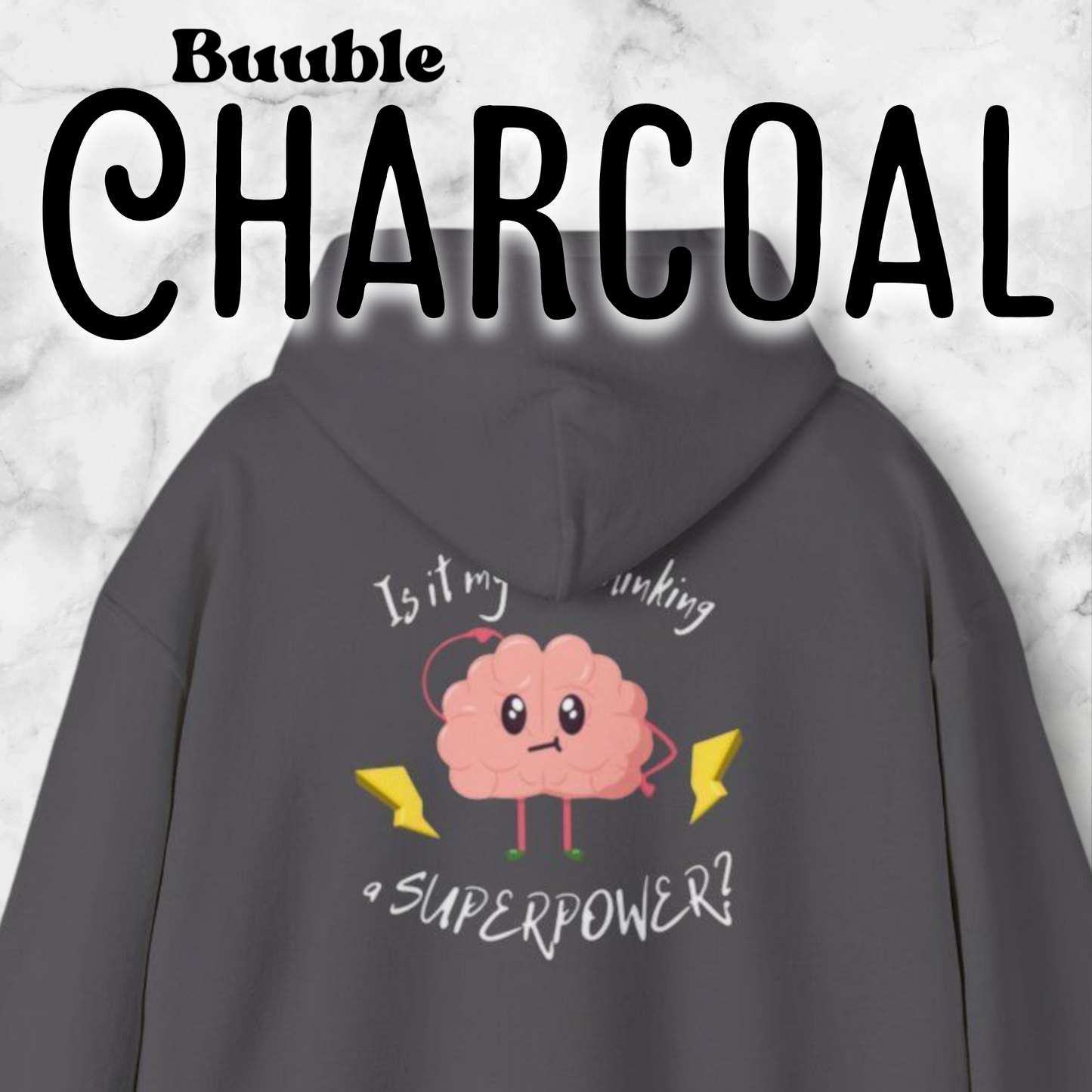 Cute Brain Hoodie – Is Overthinking My Superpower?™ – Soft, Cozy & Relatable