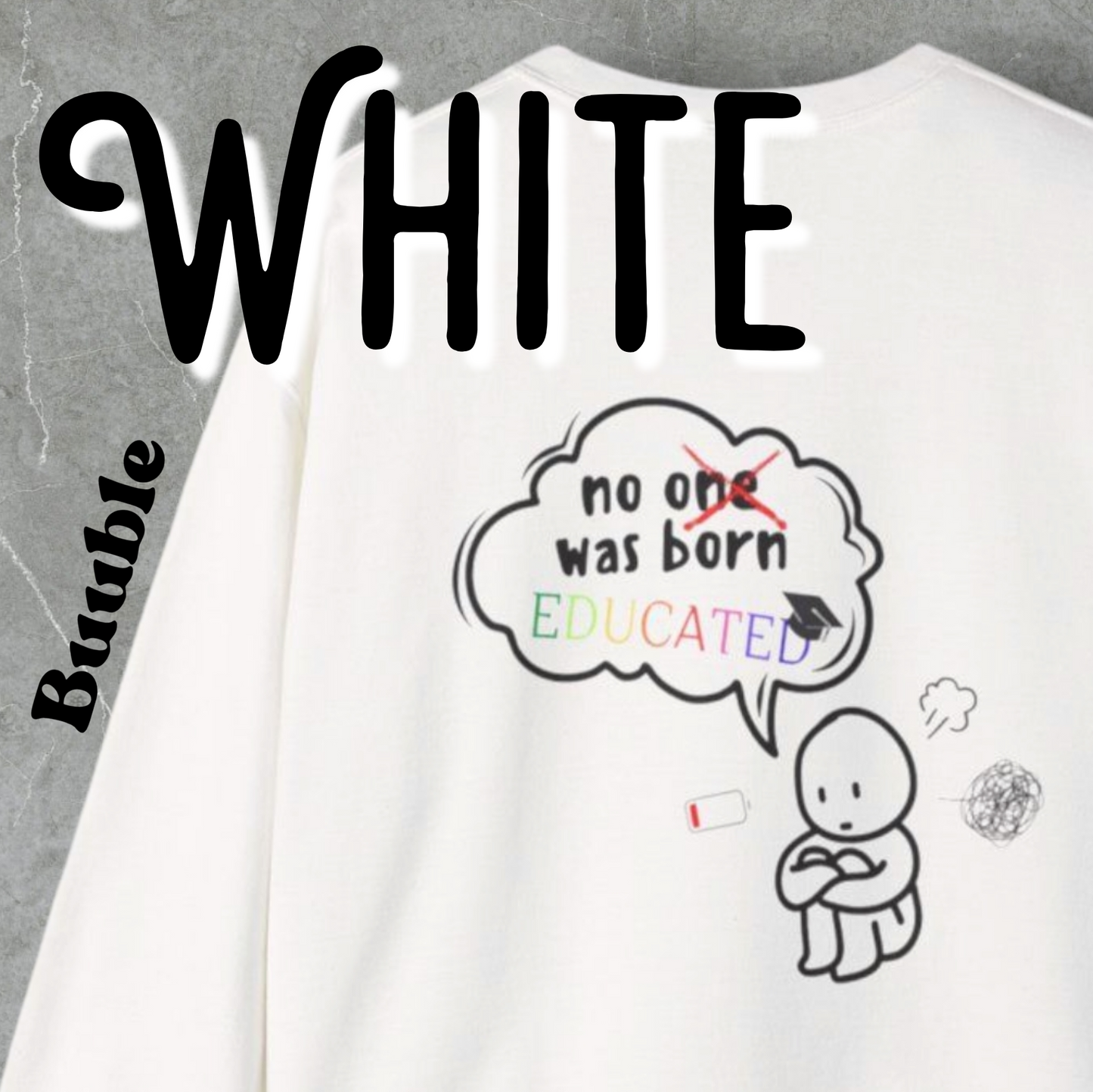No One Was Born Educated — Comfy & Motivational Sweatshirt