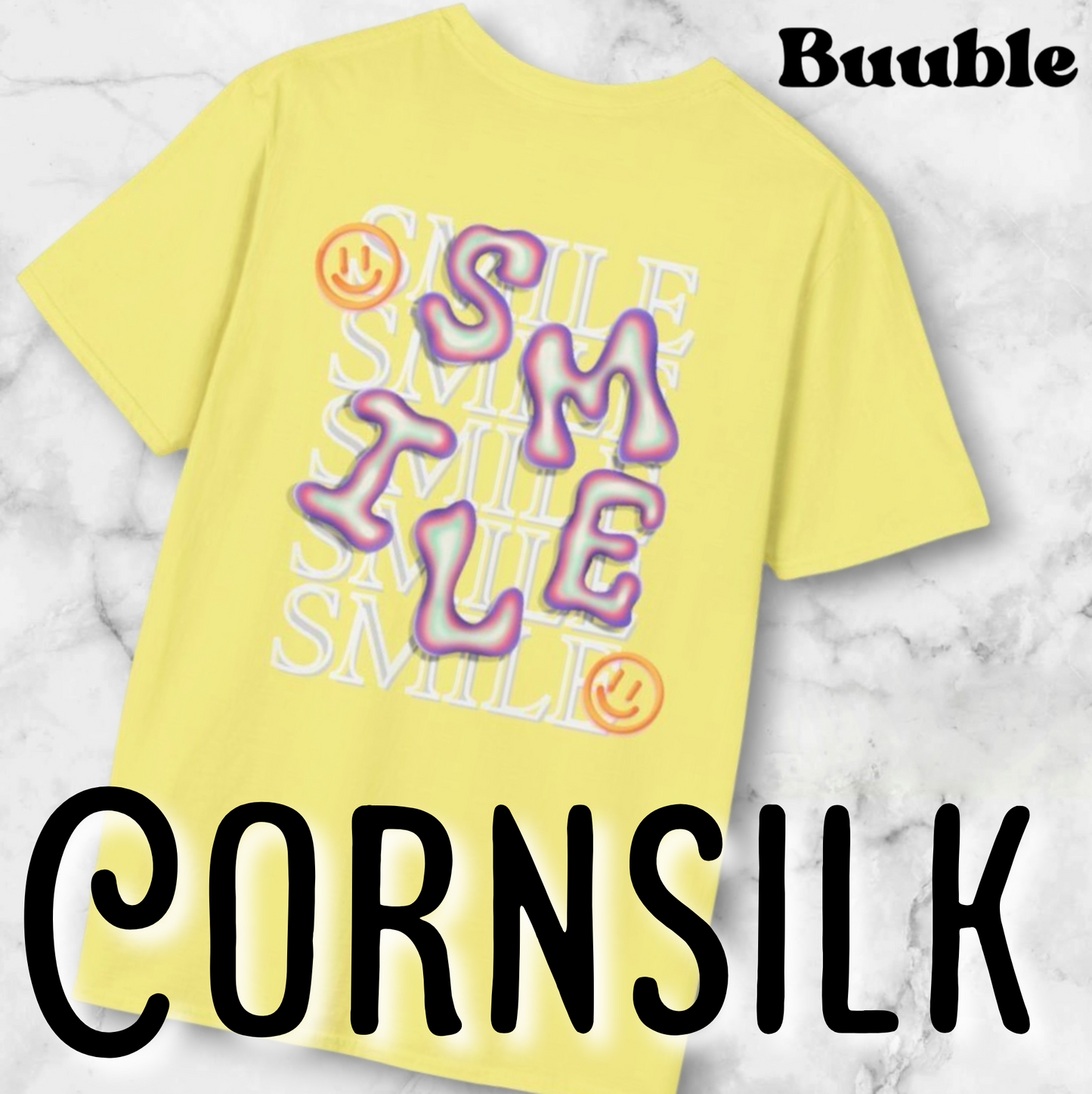SMILE Bubble Purple Letter – Buuble Cool T-Shirt