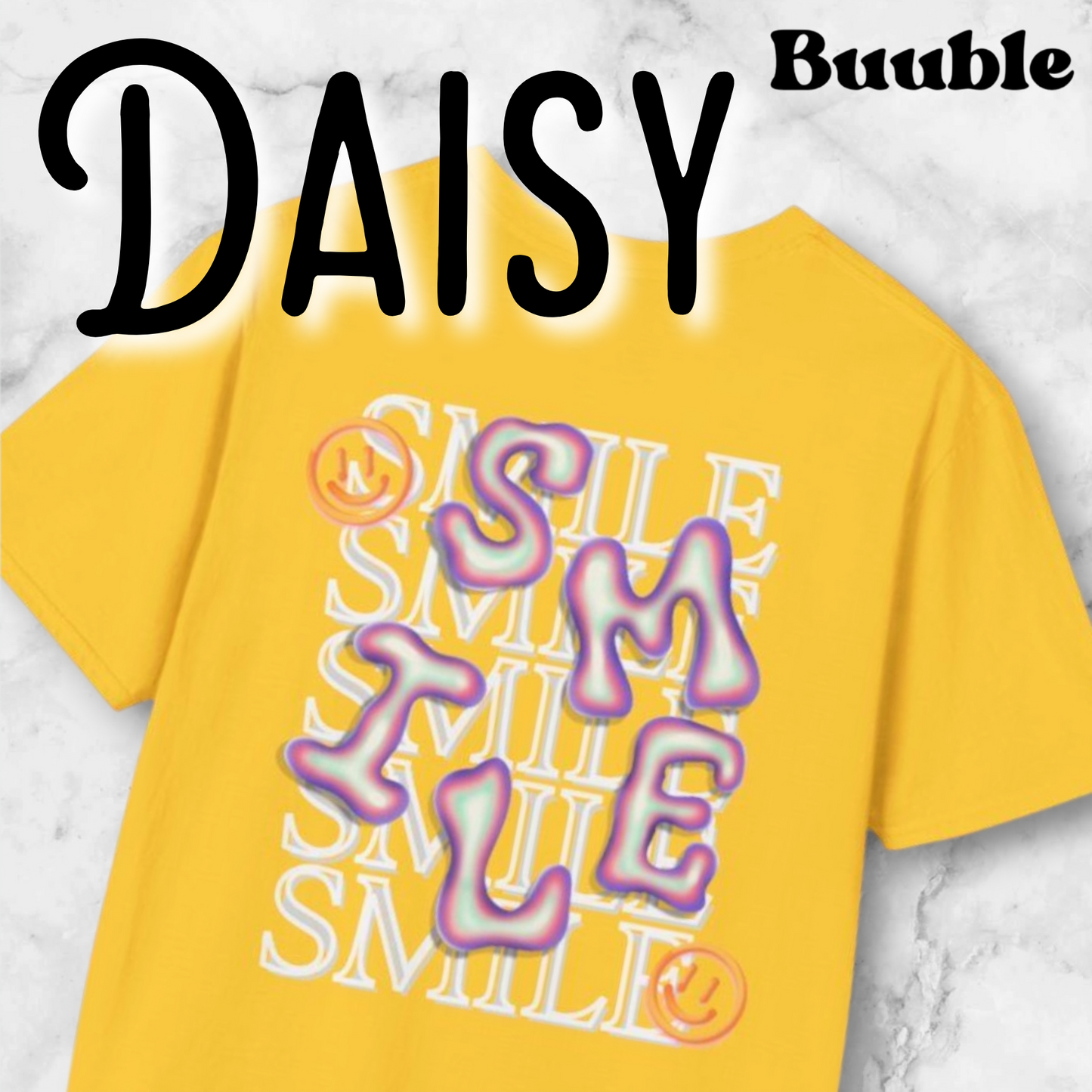 SMILE Bubble Purple Letter – Buuble Cool T-Shirt
