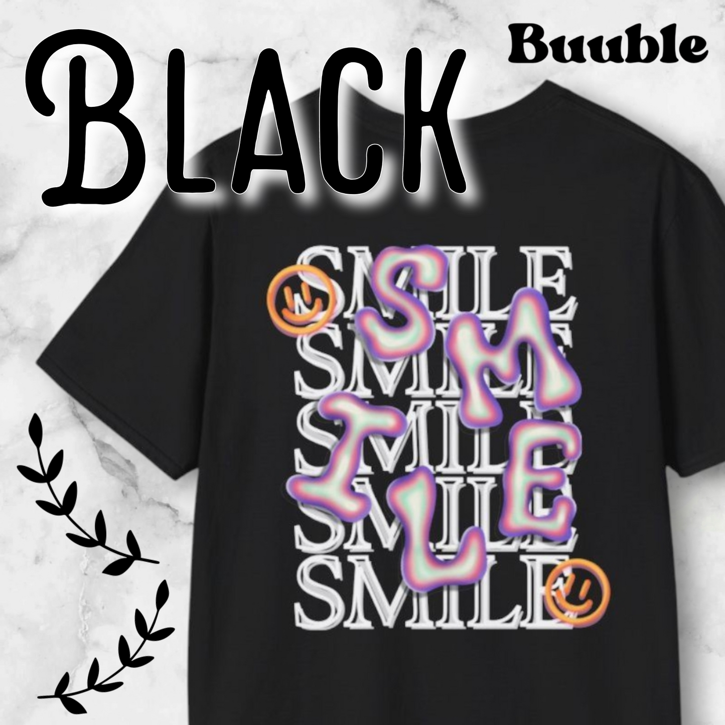 SMILE Bubble Purple Letter – Buuble Cool T-Shirt