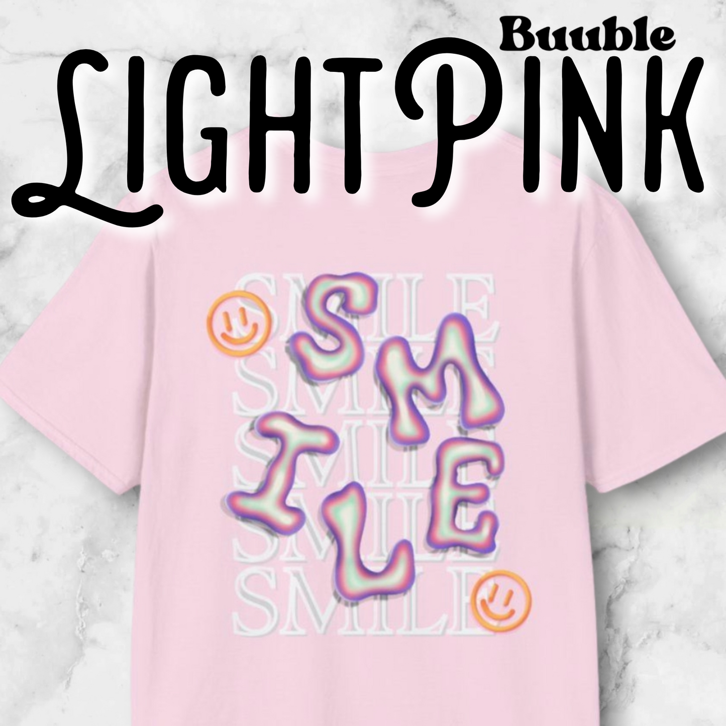 SMILE Bubble Purple Letter – Buuble Cool T-Shirt