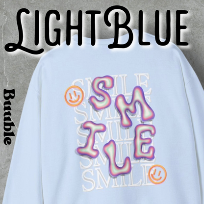 SMILE Bubble Sweatshirt – Buuble Positive Vibes Wearing