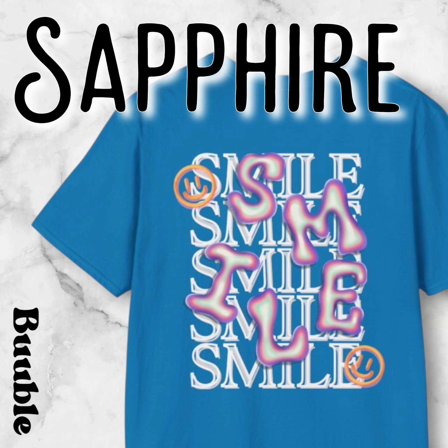 SMILE Bubble Purple Letter – Buuble Cool T-Shirt