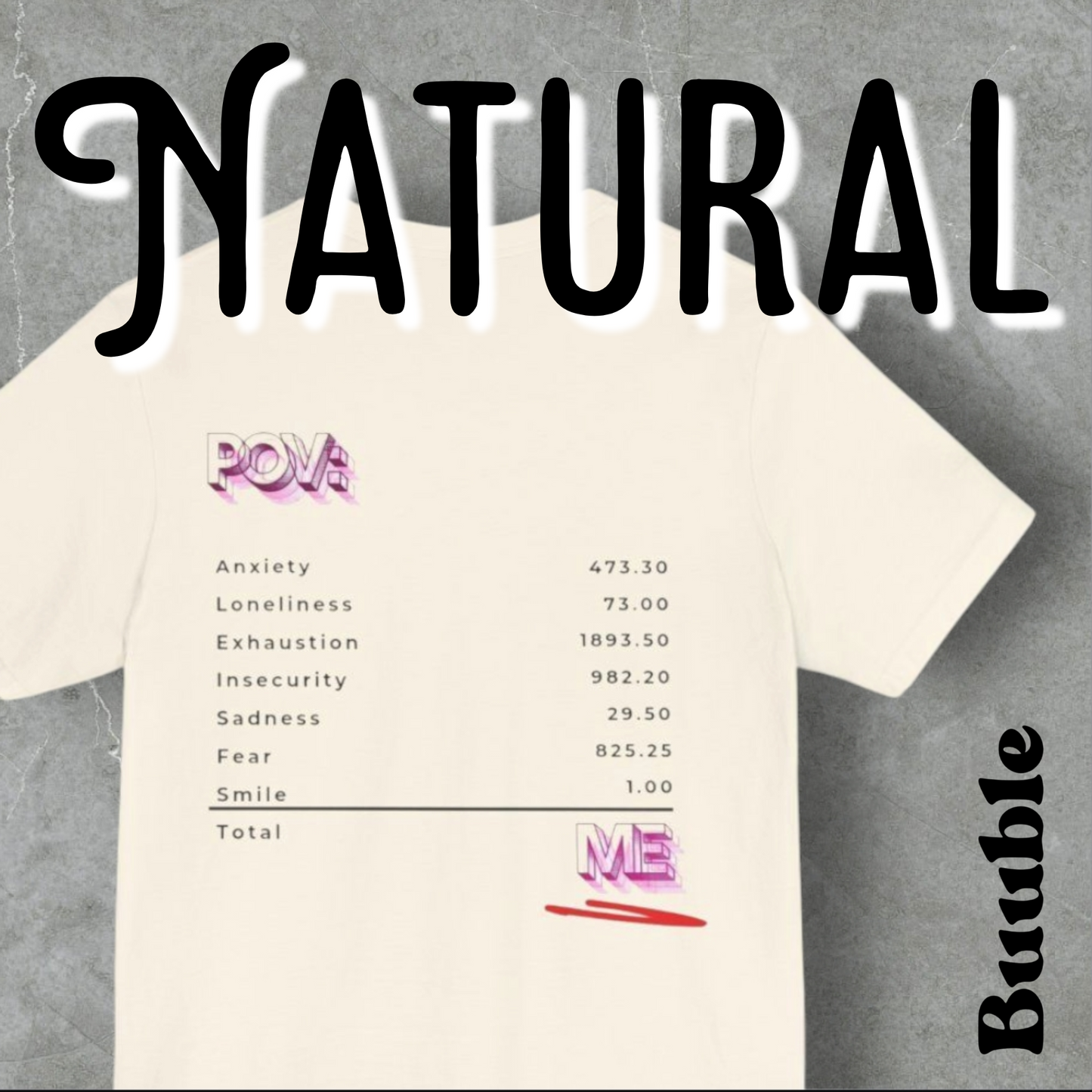 POV: ME Receipt T-shirt - Mental Health Edition | Buuble