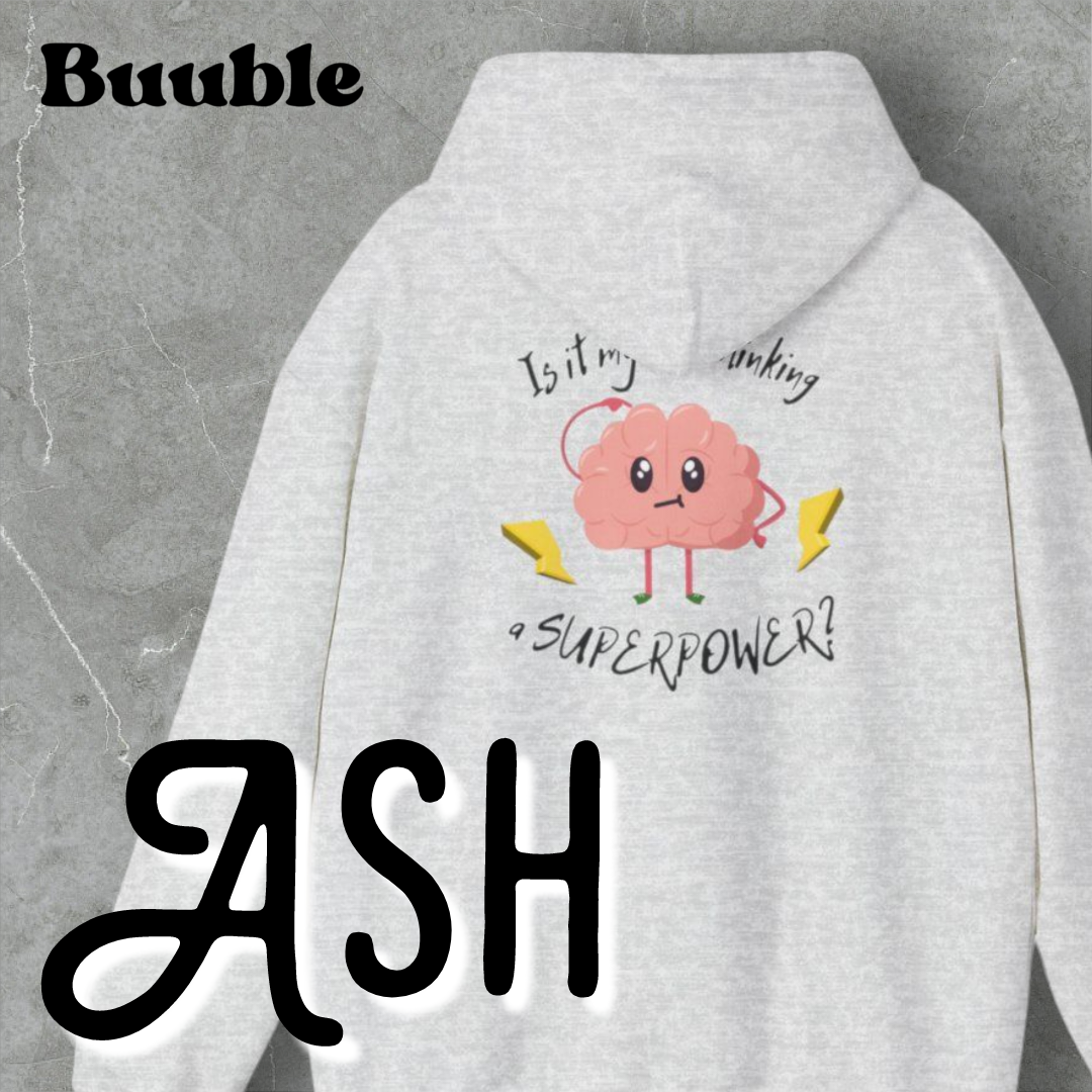 Cute Brain Hoodie – Is Overthinking My Superpower?™ – Soft, Cozy & Relatable