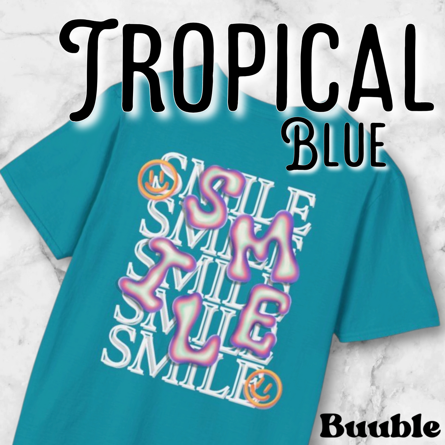 SMILE Bubble Purple Letter – Buuble Cool T-Shirt