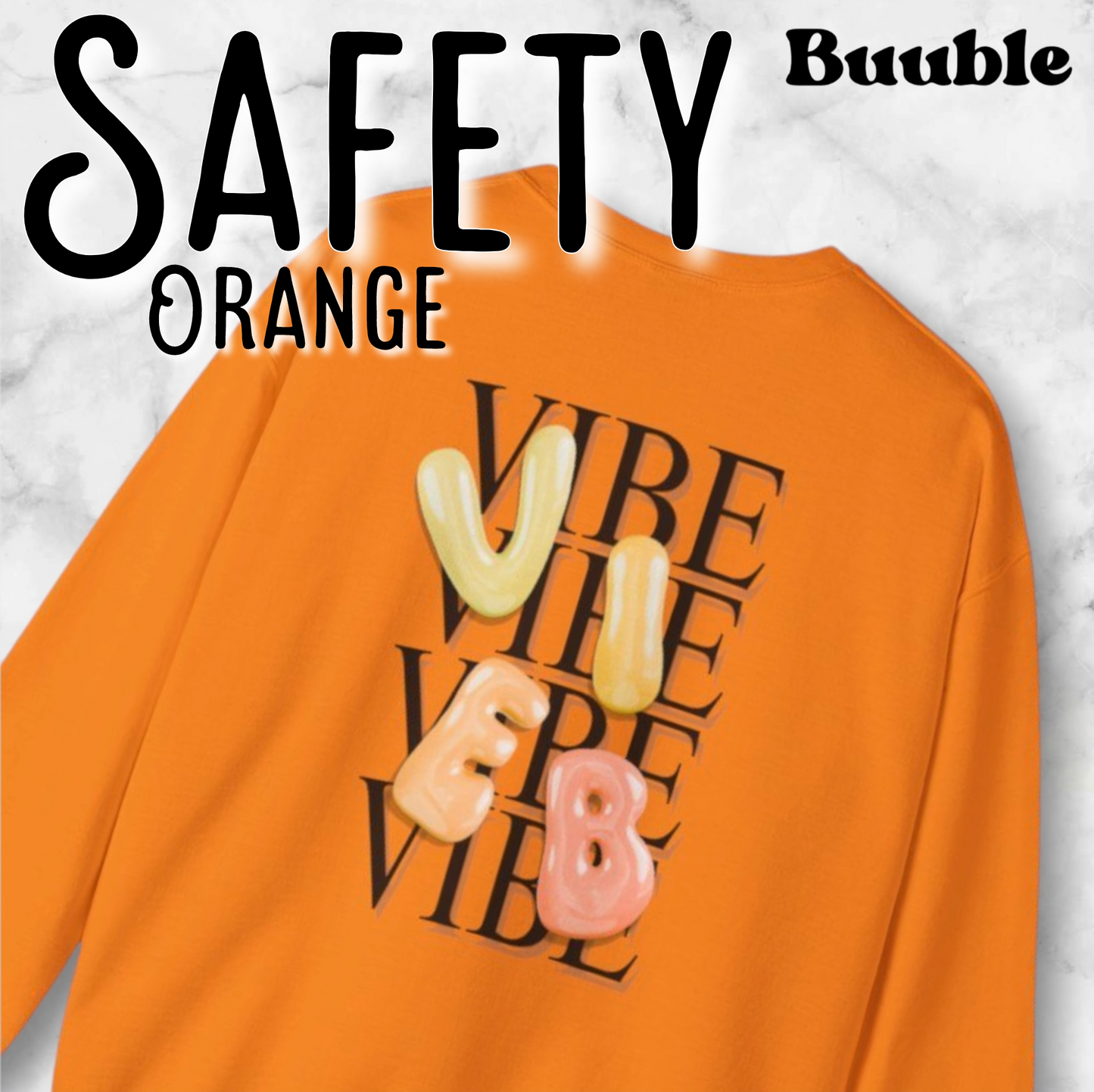 VIBE Bubble Yellow&Orange Letters Sweatshirt | Buuble