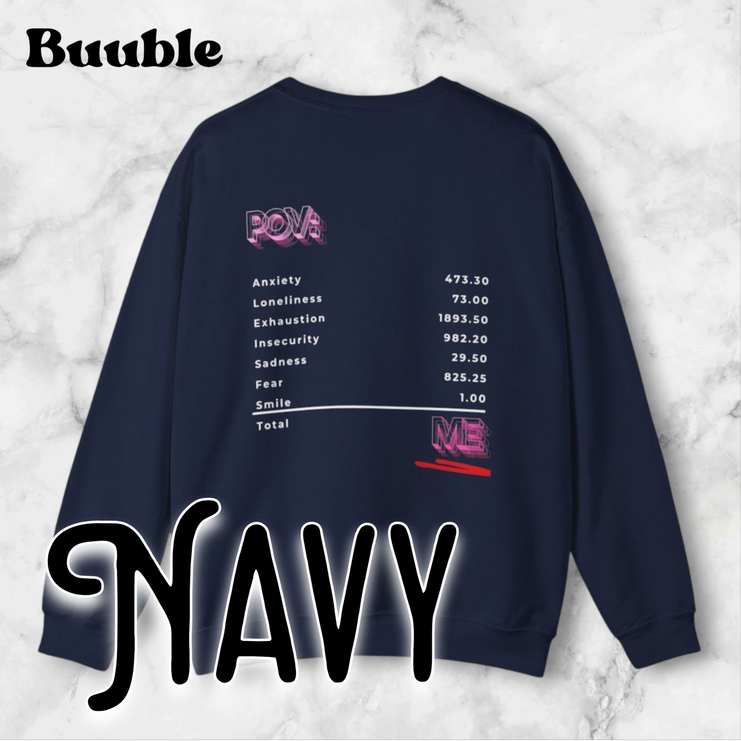 POV : ME Receipt™ - Emotionally Cool Sweatshirt - by Buuble