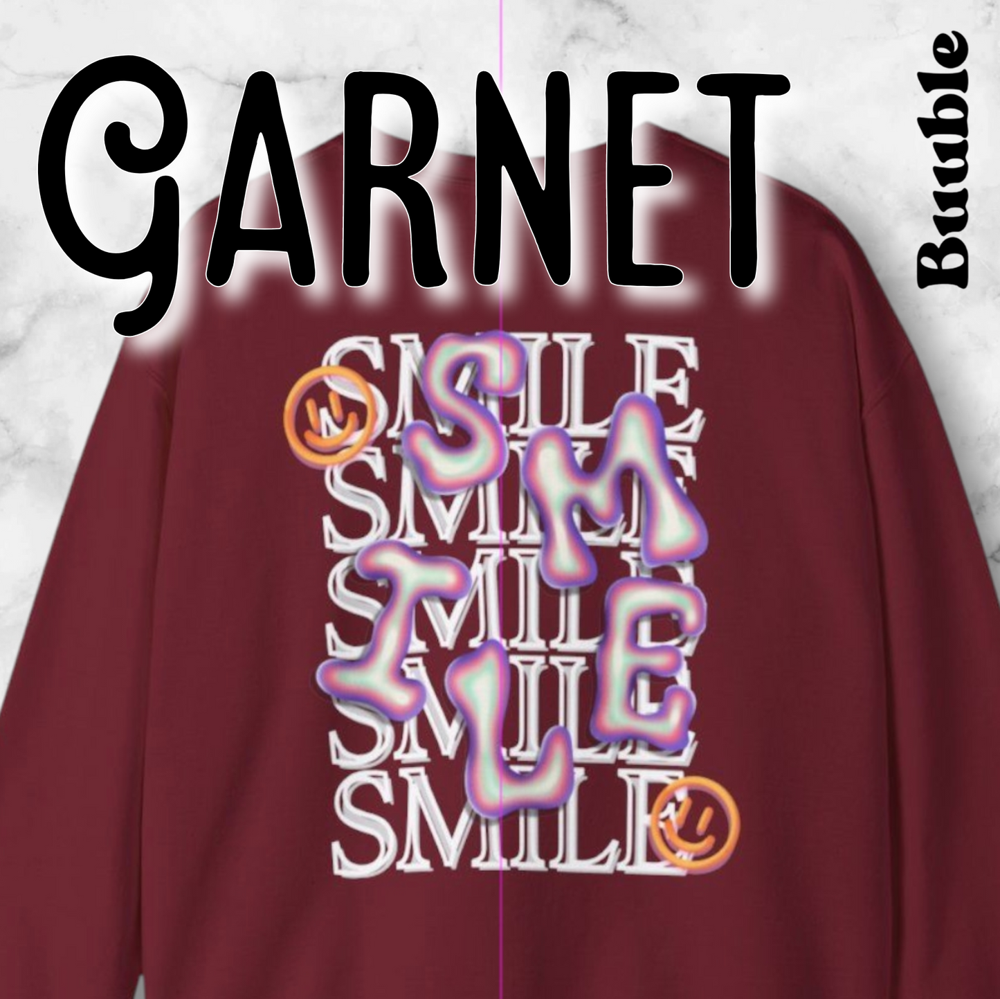 SMILE Bubble Sweatshirt – Buuble Positive Vibes Wearing