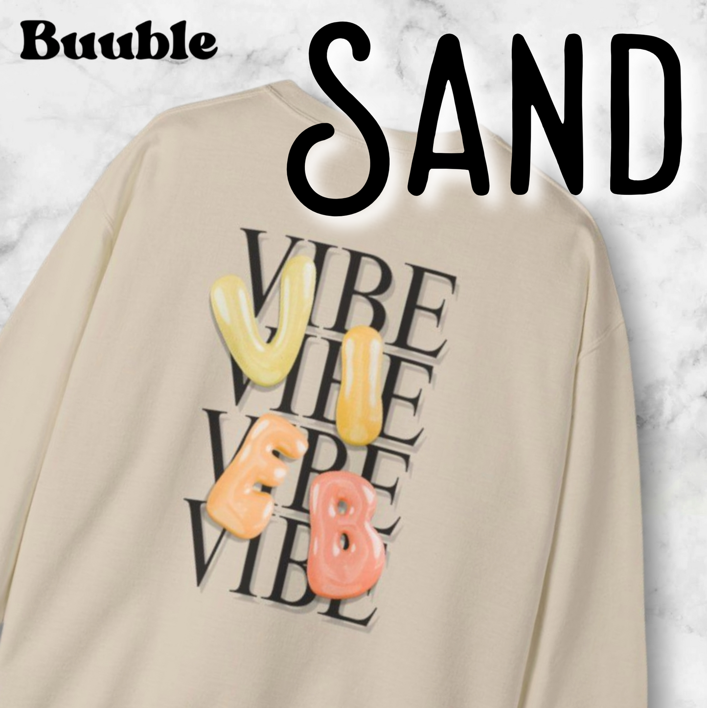 VIBE Bubble Yellow&Orange Letters Sweatshirt | Buuble