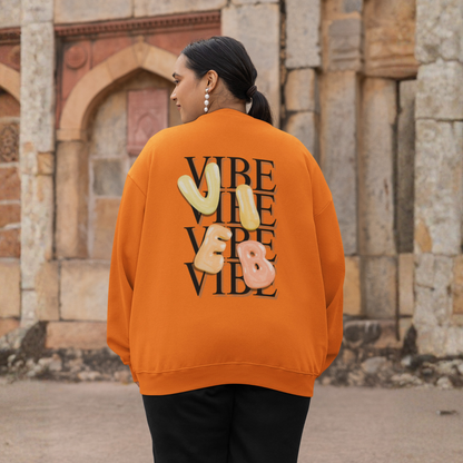 VIBE Bubble Yellow&Orange Letters Sweatshirt | Buuble