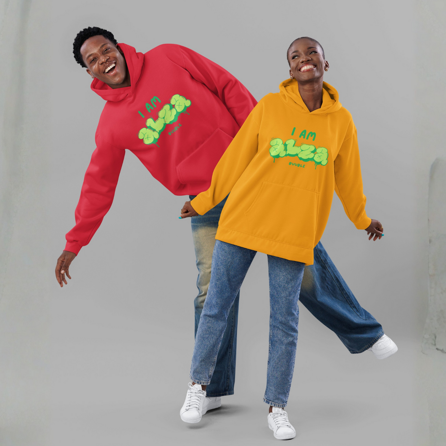 I AM ALZA Hoodie – Neon Graffiti Style | Buuble