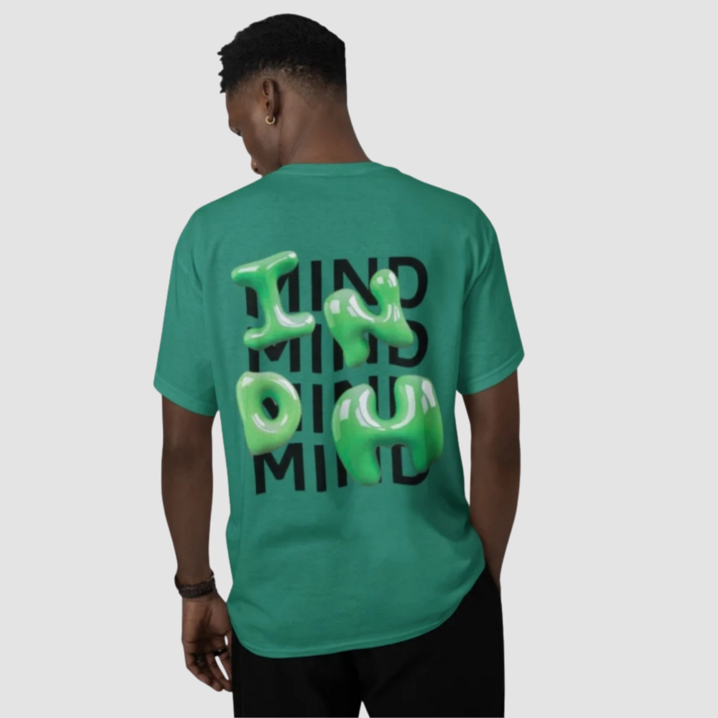 MIND 3D Green Letter – Statement T-shirt | Buuble
