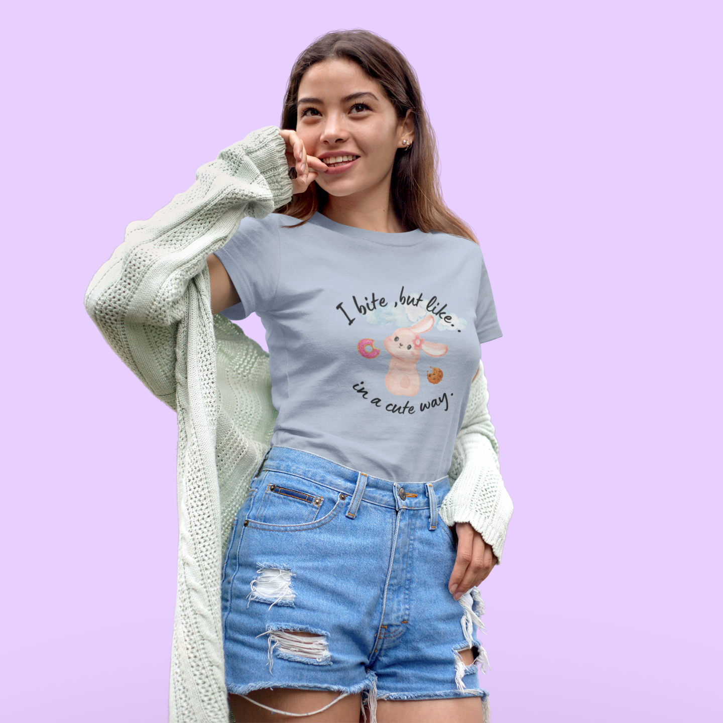 I Bite, But Like… In a Cute Way™ – Cute Buuble Bunny T-shirt